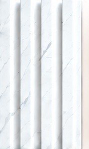 WP-02 fluted wall panel, White marble effect